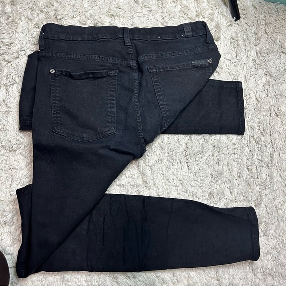 7 for All Mankind The High Waist Skinny Black Jeans Size 32 - Picture 5 of 6